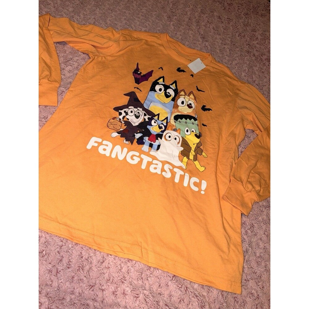Bluey and family Halloween shirt Orange Costumes Holiday NWT Small